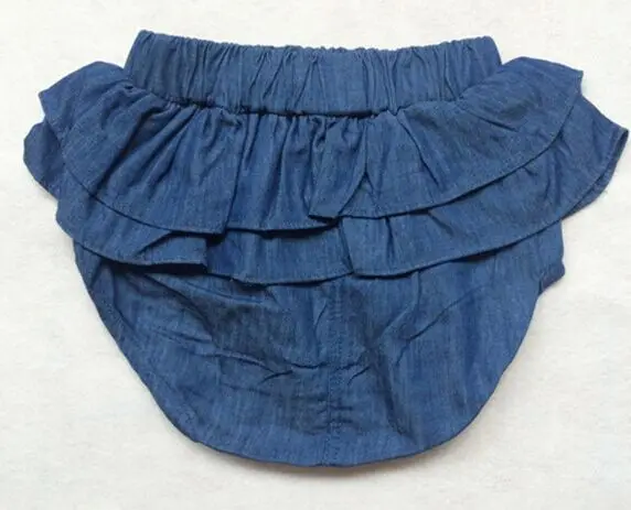 2015 летние шорты детские штаны с оборками однотонные джинсовые для девочек