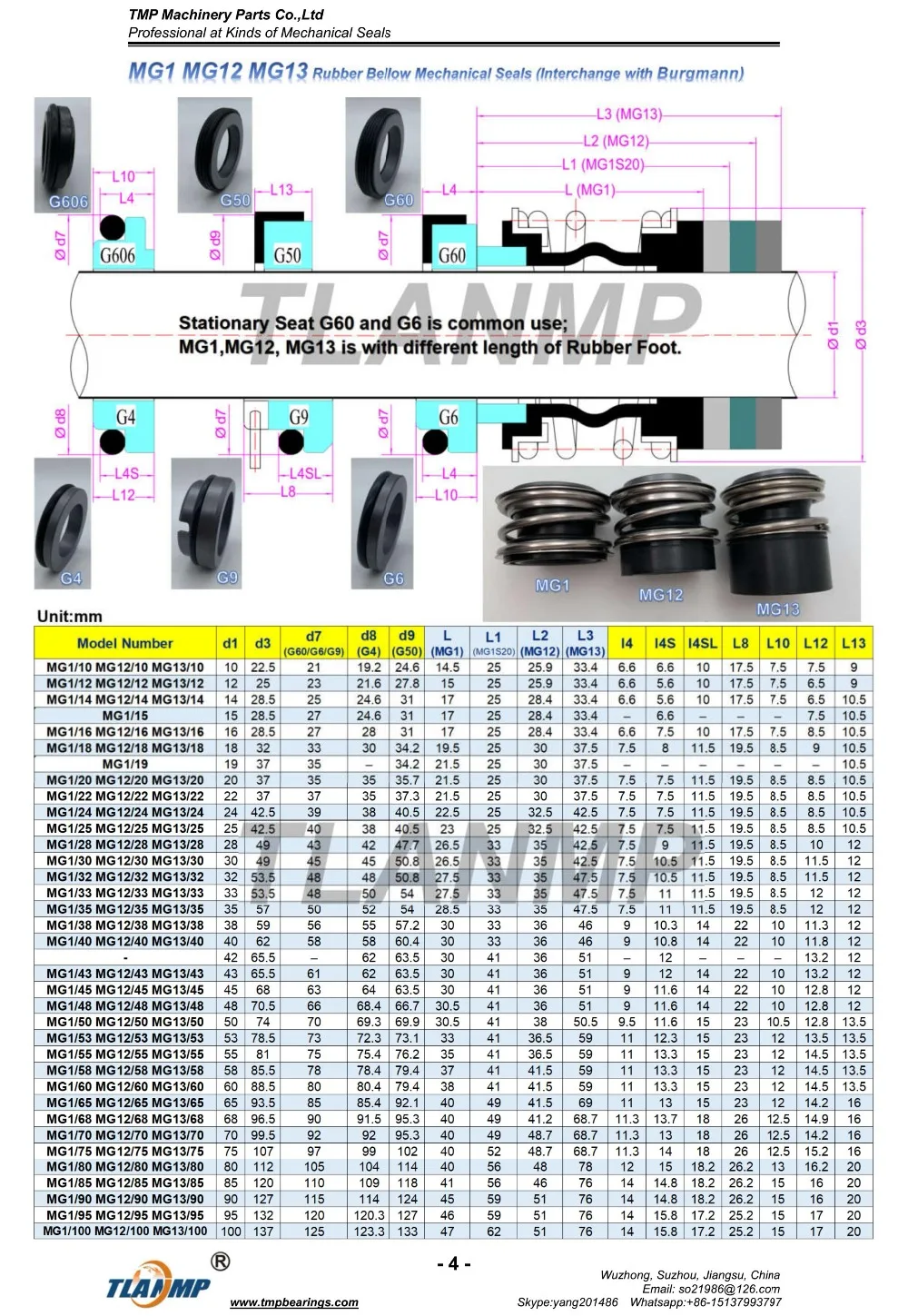 MG13/28-Z, MG13-28/G6 механические уплотнения burgmann с G6 сиденье для насоса серии TP 300(BQQV BAQV BQQE BAQE) 96488302/96434905