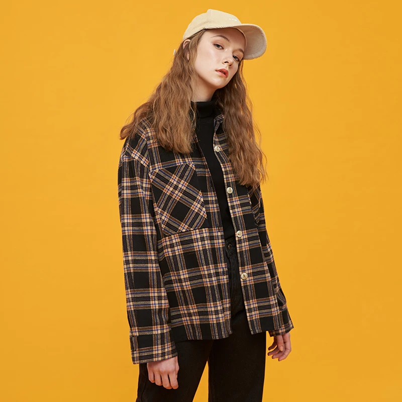 Женская блузка 2019 Весна Новая мода клетчатые рубашки с длинными рукавами женские