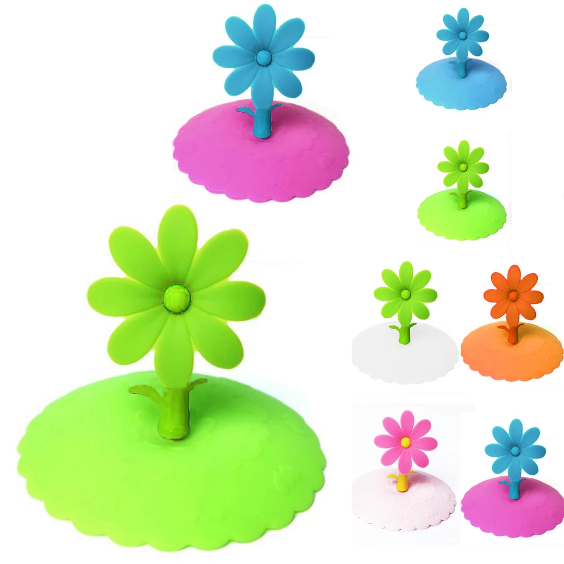 Милая силиконовая посуда для напитков изоляционная чашка крышка с подсолнухом