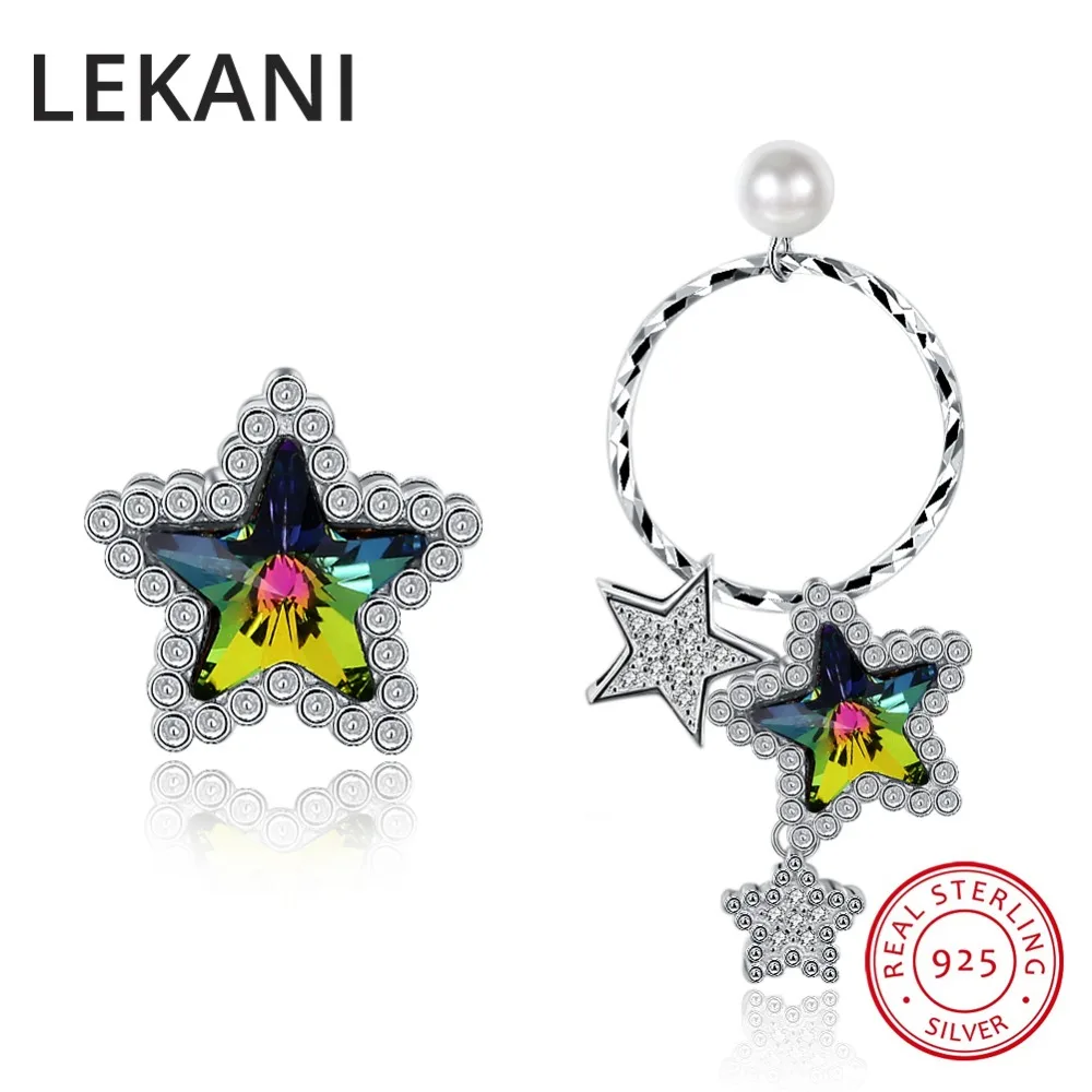 Трендовые асимметричные серьги LEKANI в форме звезды для женщин Изящные Ювелирные
