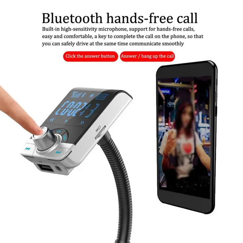 Портативный BT68 автомобильный BT Handsfree FM передатчик AUX 3 5 мм аудио MP3 музыкальный