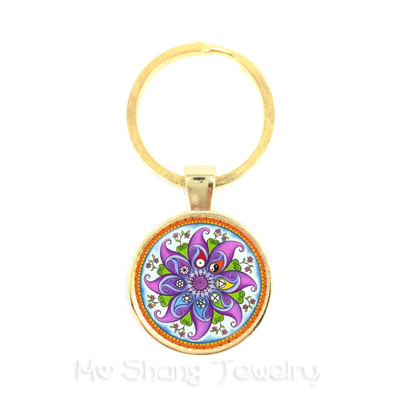 2018 New Classic Yin Yang Keychains Black White Cross Pendant Tai Ji Jewelry Glass Cabochon Keyring Women Men Gifts | Украшения и