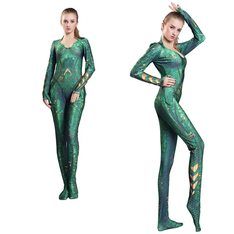 2019 новый для женщин дети фильм Аквамен Mera queen косплэй костюм Atlanna Zentai Боди