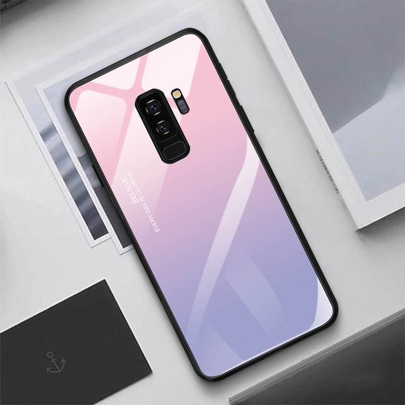 Чехол для телефона для samsung Galaxy S9 S8 Plus Note 8 9 10 Pro Глянцевая Мультфильм Стекло Крышка для samsung A7 S10 S10e A50 A30 A70 A20 - Цвет: 08