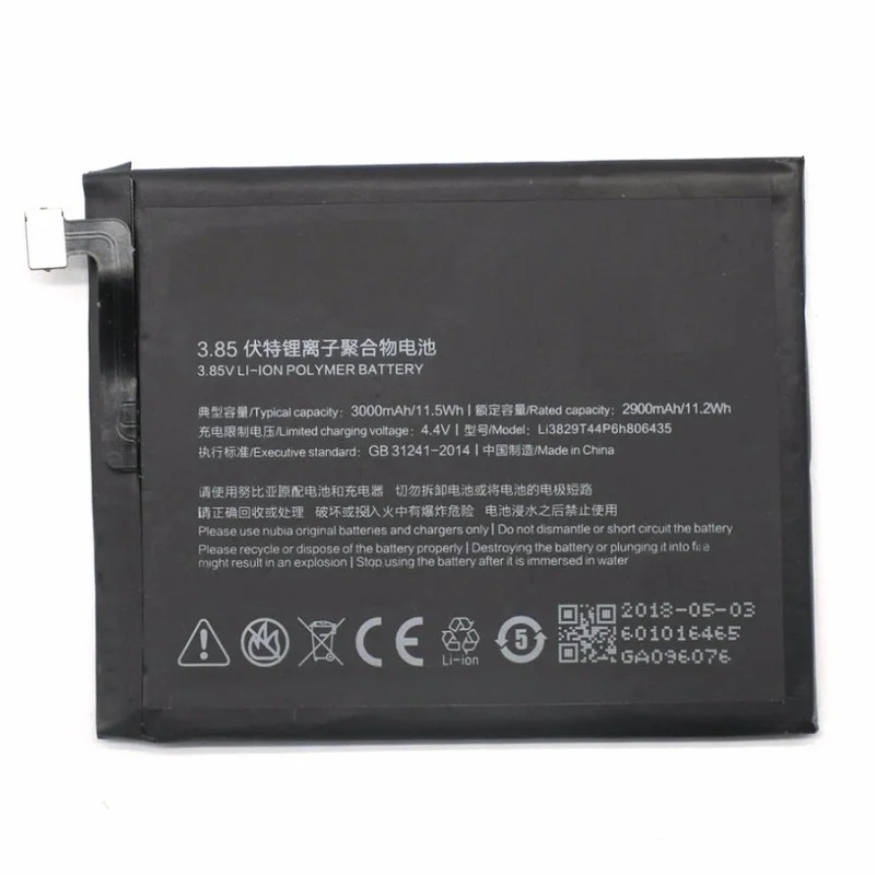 

Аккумулятор 0 циклов 2900 мАч для ZTE Nubia Z11 Li3829T44P6h806435 NX531J высококачественный Сменный аккумулятор для мобильного телефона