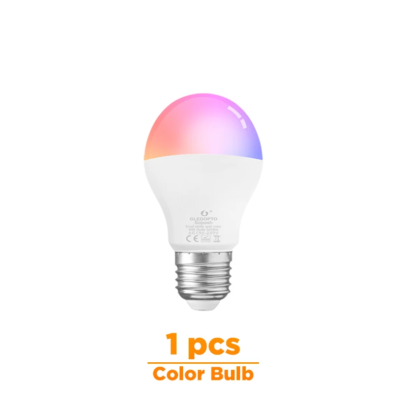 1 Pcs Color Bulb G светодиодный OPTO СВЕТОДИОДНЫЙ 6 Вт RGB+ CCT светодиодный светильник Zigbee умный светодиодный светильник e26e27 AC100-240V WW/CW rgb светодиодный светильник с регулируемой яркостью - Испускаемый цвет: 1 Pcs Color Bulb