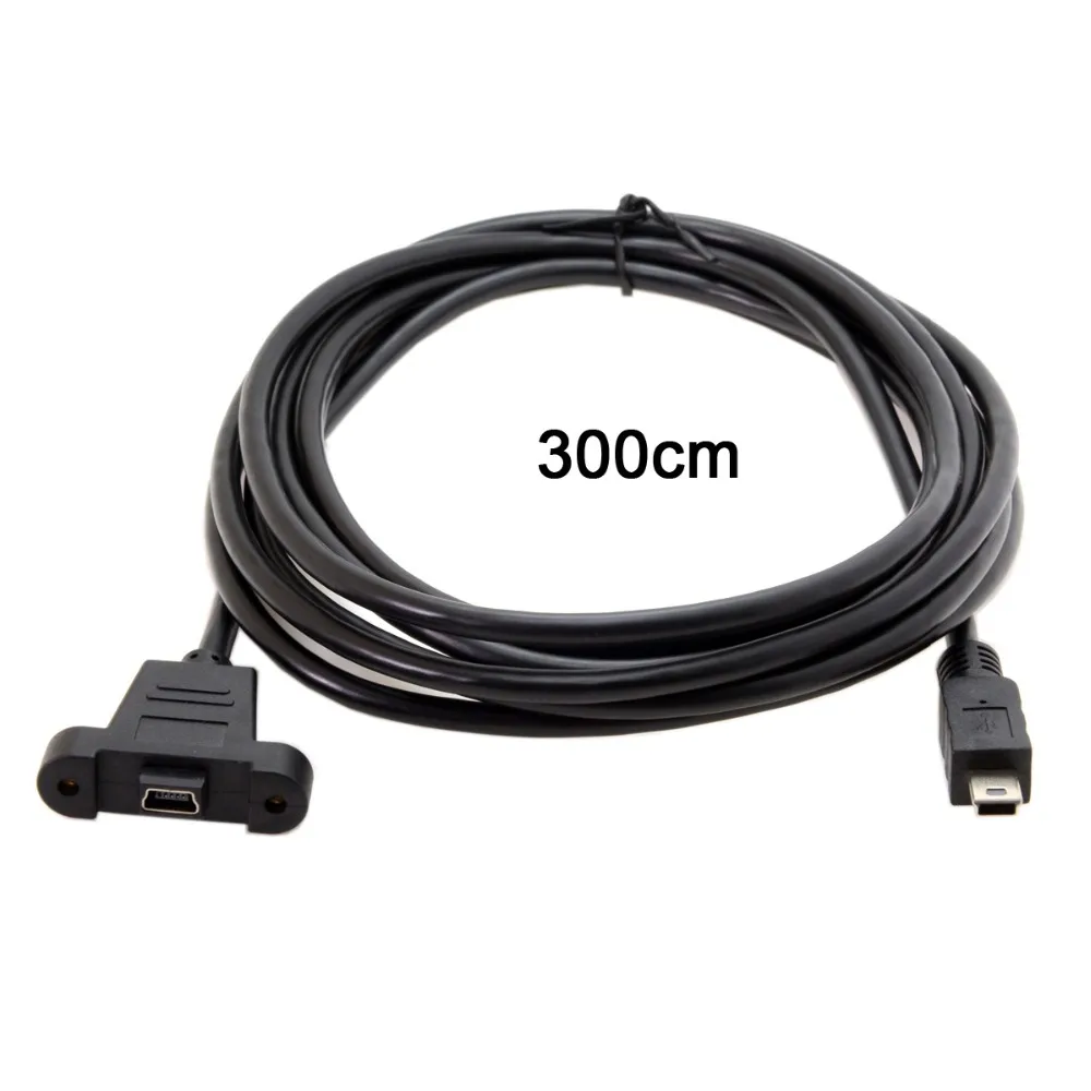 Мини usb 5pin мини USB2.0 папа к 2 0 Женский удлинитель кабель 30 см 50 3 м 5 с винтами панель