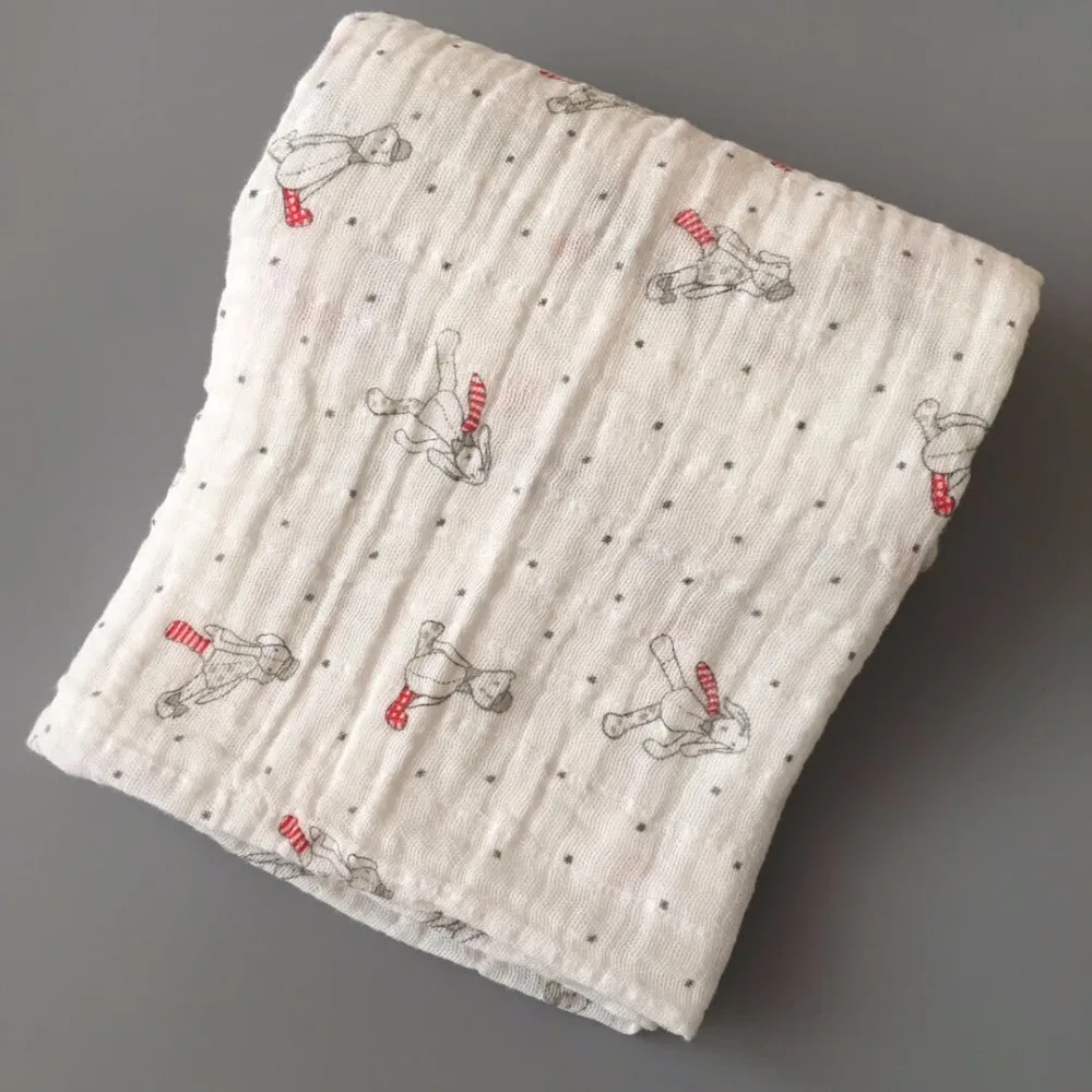 Муслиновая ткань 100% хлопок пеленки для новорожденных детские одеяла двухслойная