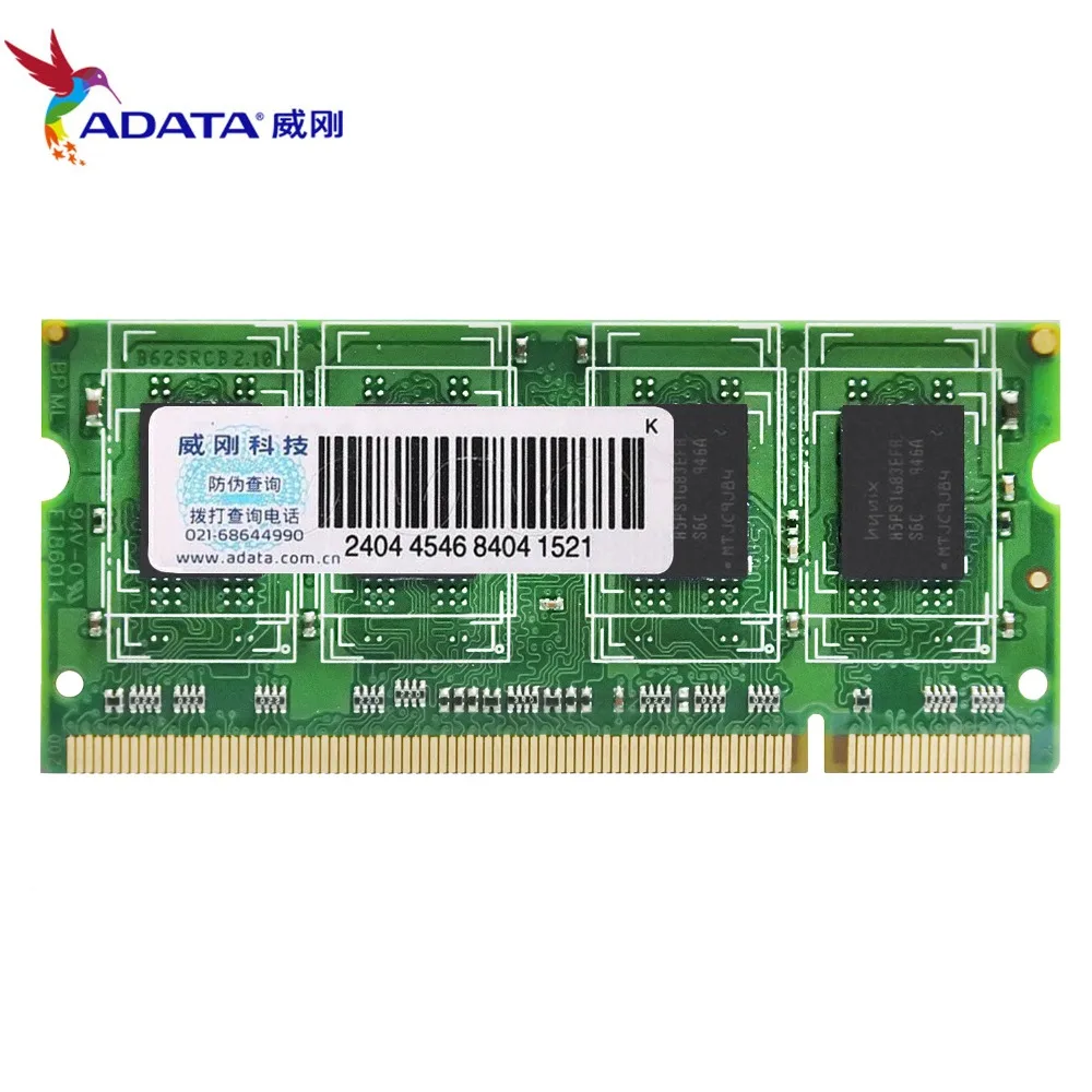 AData DDR2 2GB 800MHz PC2 6400S для intel AMD DDR 2 2G 800 Ноутбук RAM SO DIMM 200 контактный|Оперативная