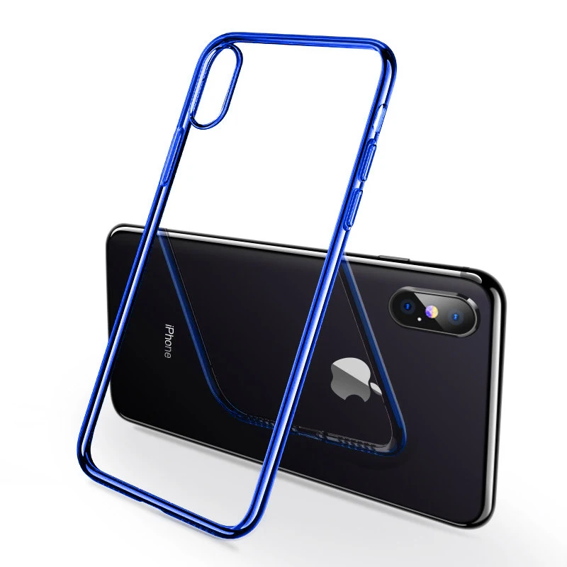 Чехол для iphone 7, чехол для iphone X, 6, 6 S, 8 plus, чехол для iphone Xs Max, XR, прозрачный, Watanabe, цветной, тонкий, ТПУ, задняя крышка, стильный - Цвет: blue