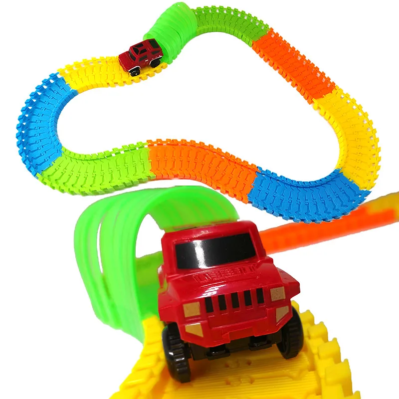 

121pcs DIY Stunt Rail Car Variety Track Car Through Cave Tunnel Educational Toy for Children Gift C-type Car Model