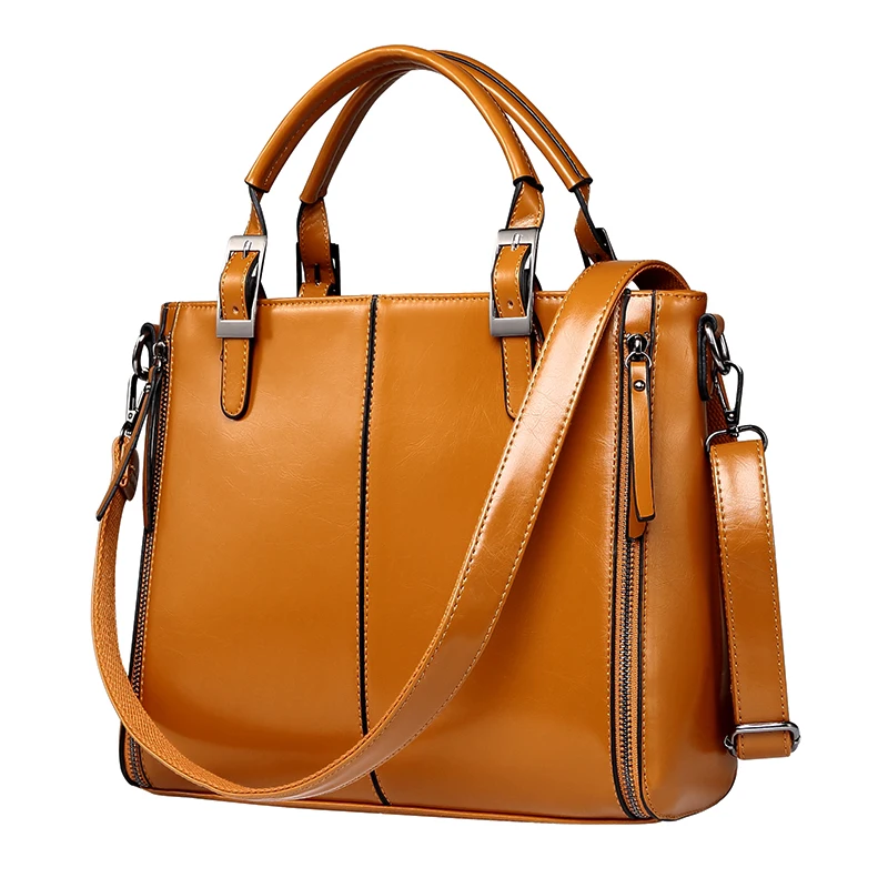 Вощеный кожаная сумка Для женщин Винтаж совместных окне Bolsa feminina высокого класса