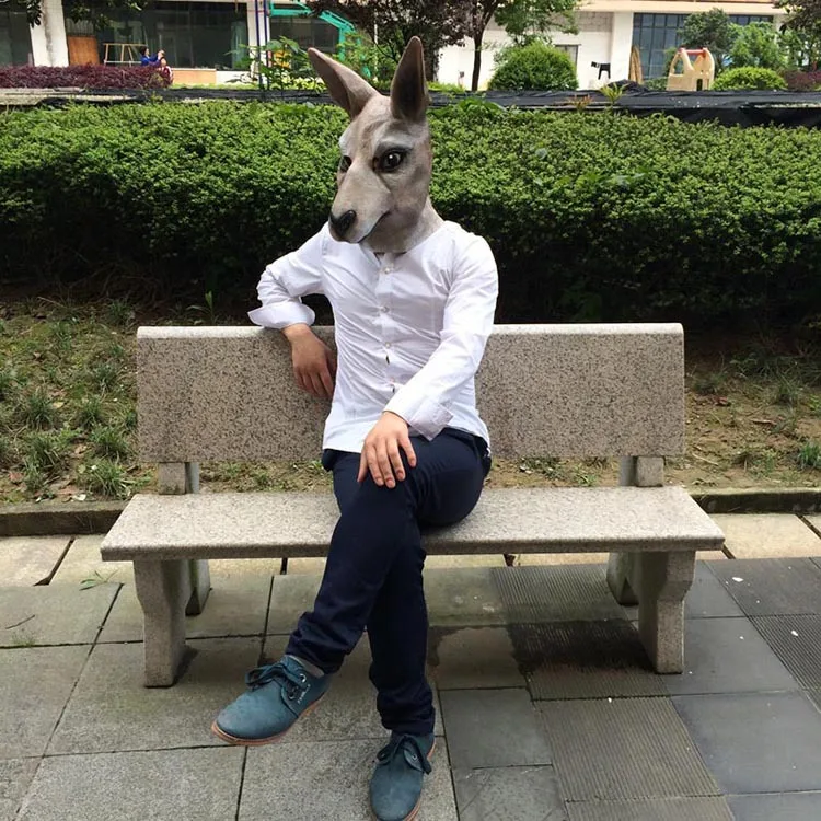 Хэллоуин кенгуру маска натуральный латекс охраны окружающей среды страшно