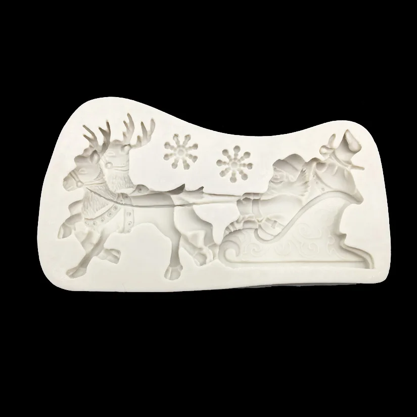 

Силиконовая форма для сладостей в форме Деда Мороза и санок, инструменты для украшения тортов из мастики формы для выпечки