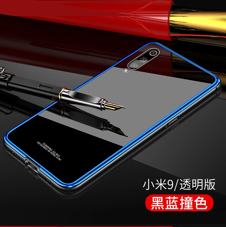 Роскошный металлический каркас бампера для Xiaomi mi 9 9SE закаленное стекло задняя крышка чехол для телефона для Xiao mi 9 mi 9 Прозрачная Тонкая кожа для Xiao mi 9