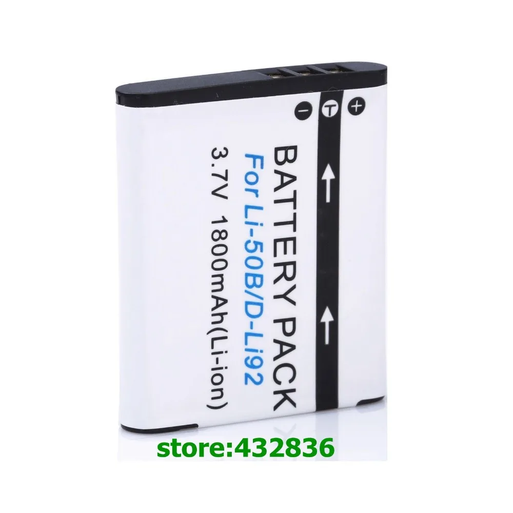 1pcs1800mAh Li-50B Li ion аккумулятор 50B Li50B D-LI92 Li-Ion Батарея + Зарядное устройство для Olympus 1020