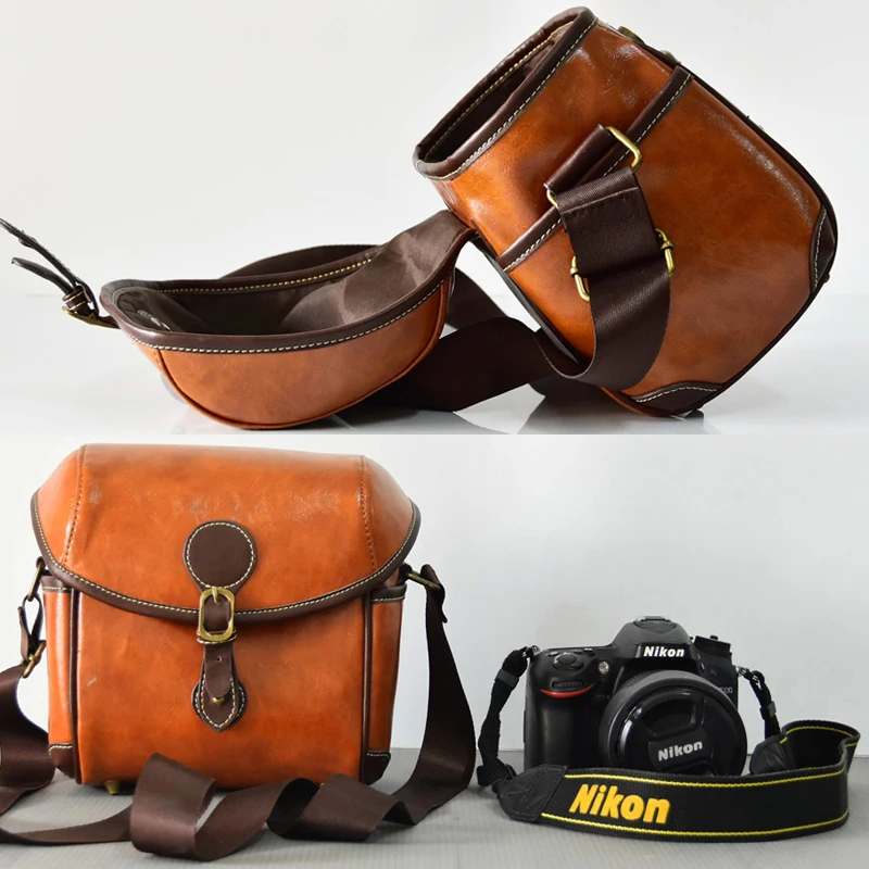 PU кожаный ретро DSLR сумка чехол для камеры Nikon D3400 D3100 D3200 D3300 D5100 D5200 D5300 D70S D810 D80 D90 D7200