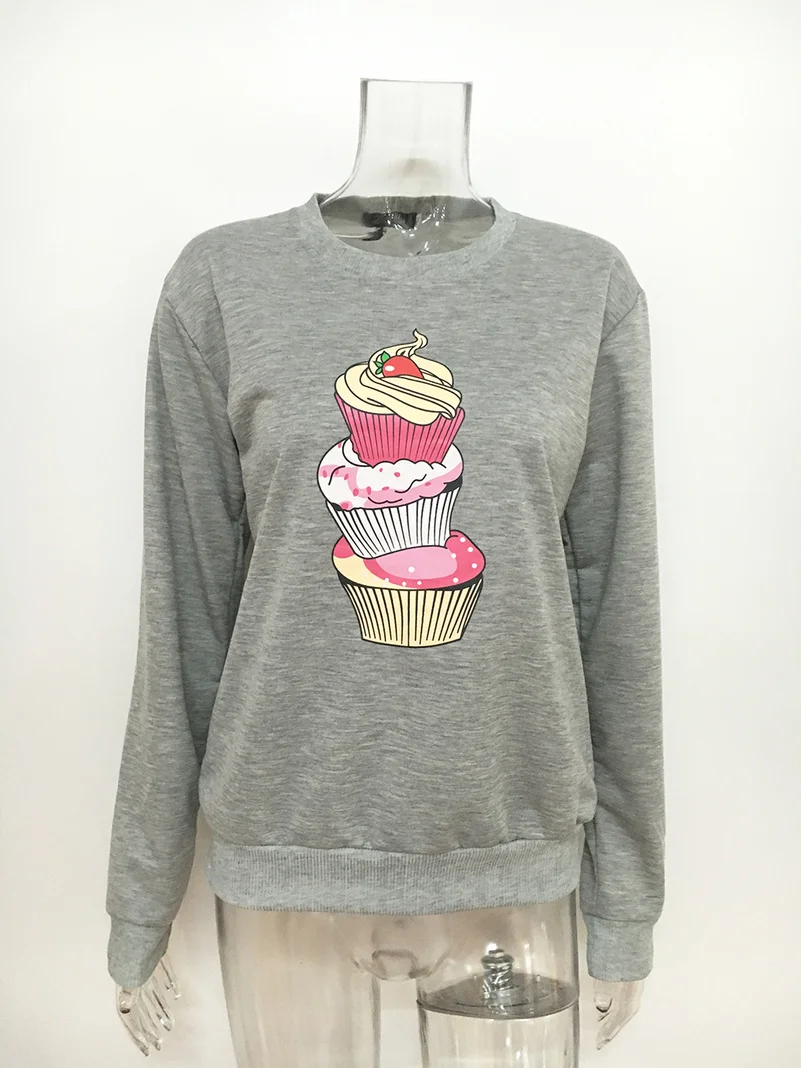 

Ice cream print Hoodies Sweatshirts 2019 Women Casual Kawaii Harajuku new Sweat Punk for Girls Clothing European Tops Korean