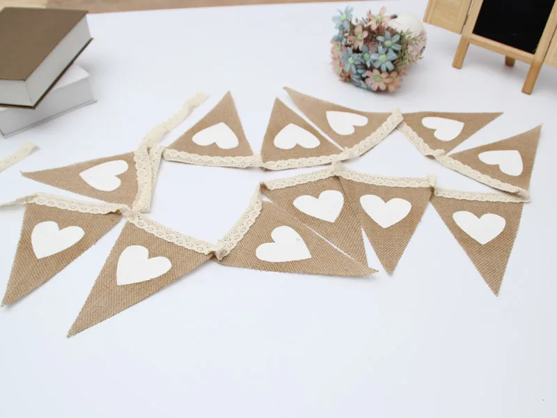Джутовый льняной конфетный бар Бантинг вечерние украшения Babyshower венок рогатки для дня рождения, свадьбы декоративные гирлянды поставки