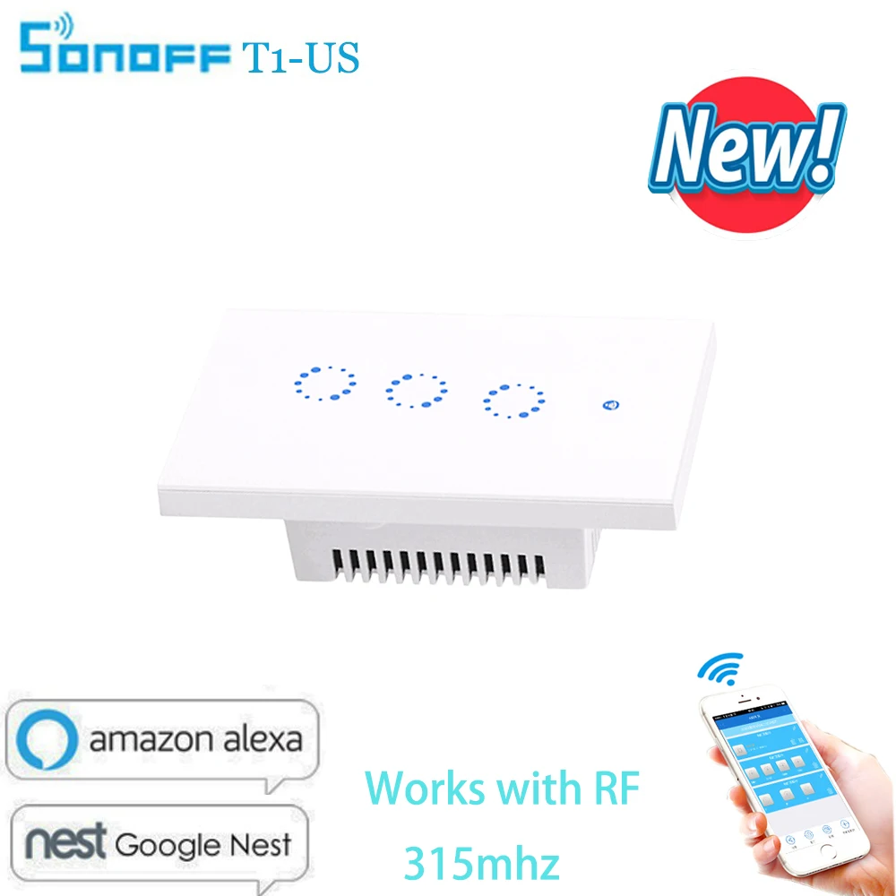 US Sonoff Touch WIFI Switch Luxury Crystal Glass Plate Wireless Timing APP Remote Control Via EWELINK |