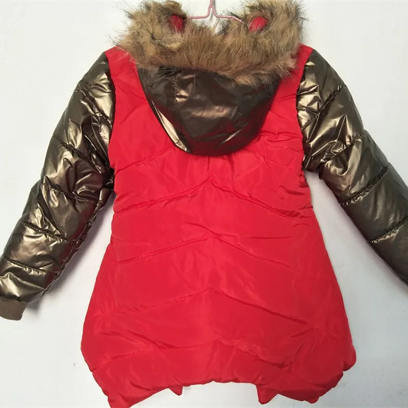 2019 Girl Winter Thick Warm Coat Kid School Long Sleeve Fur Hooded Casual Jacket Patchwork Fashion Snow wear | Детская одежда и