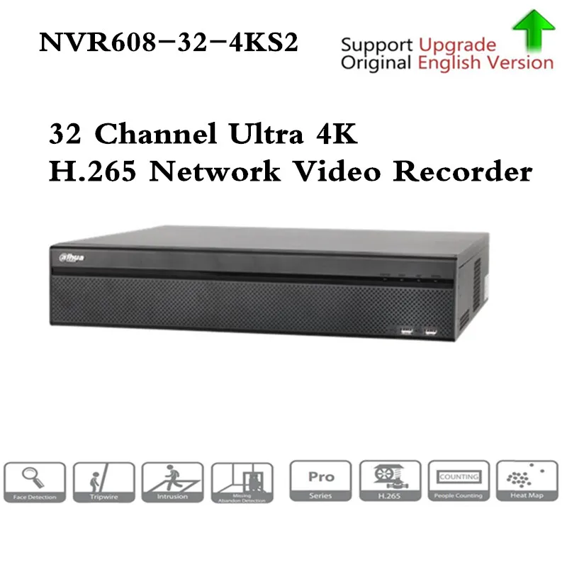 

Original Dahua egnlish version 4K 32ch DH-NVR608-32-4KS2 32 CHANNELS +eSATA Onvif H.265 network video recorder NVR608-32-4KS2