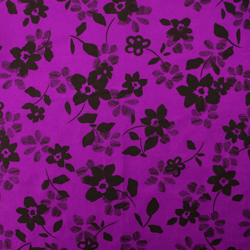 140cmx100cm Cotton Fabric for textile pathwork cloth - Flower on Deep Purple (209) | Дом и сад