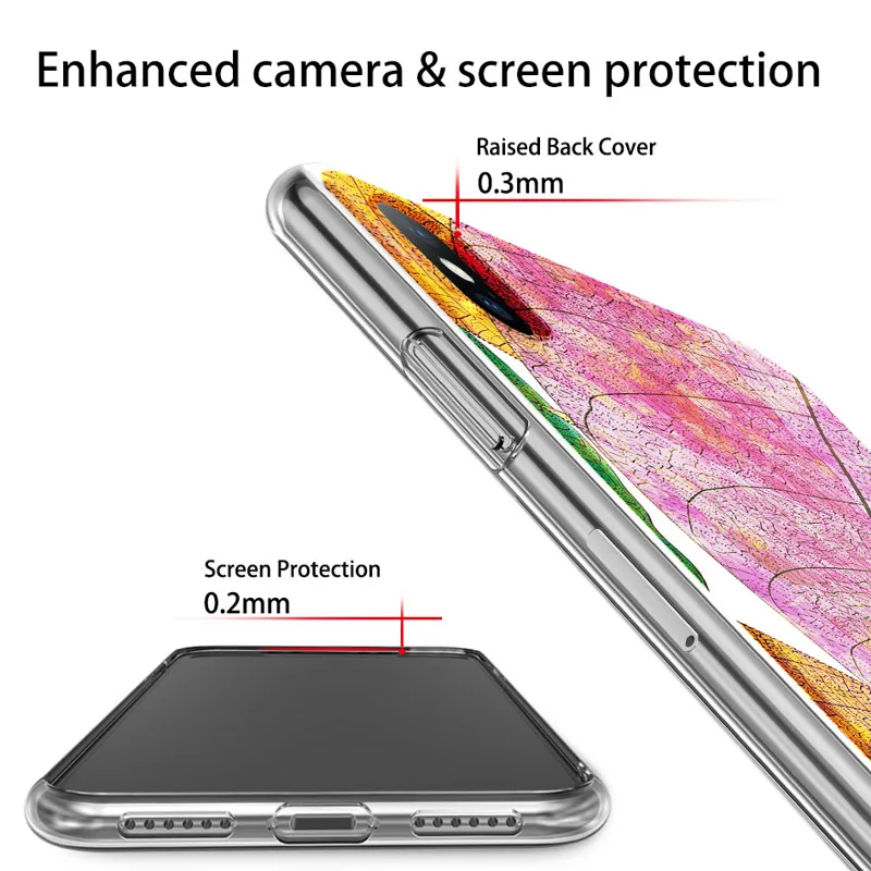 Чехол USLION для телефона iPhone X XS XR Xs Max летний прозрачный мягкий чехол из ТПУ с