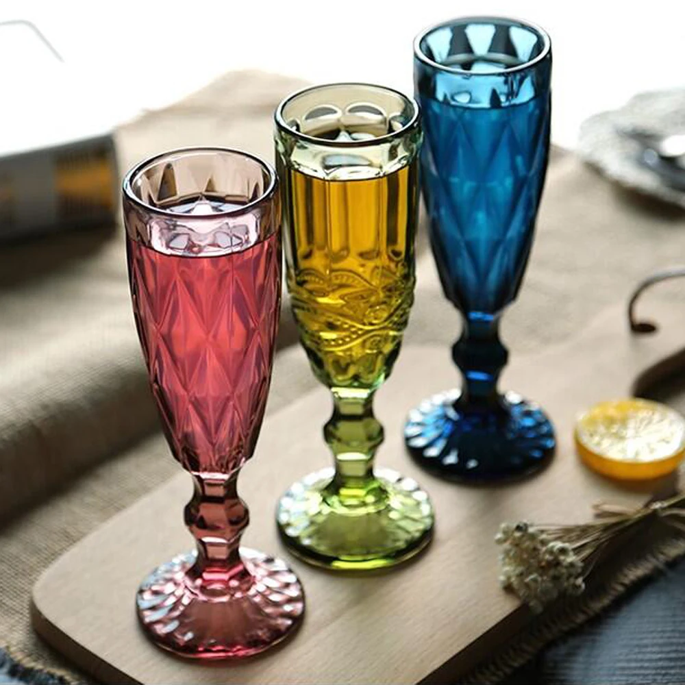 Цветная креативная Ретро чашка для сока 150 мл цвета шампанского домашняя густая