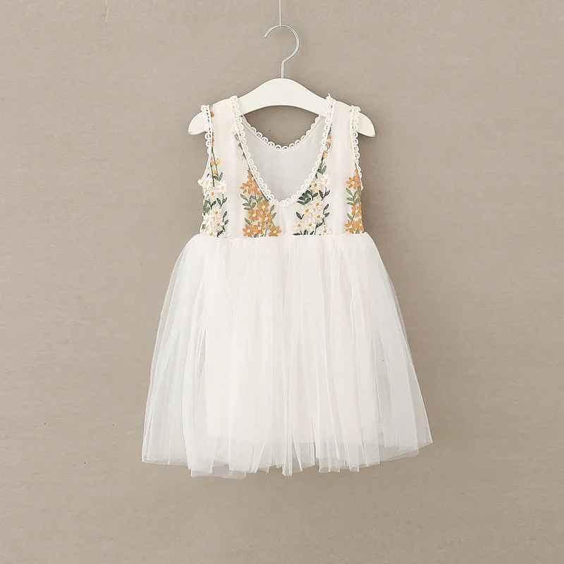 Для девочек с кружевной отделкой вышивкой Тюлевое платье принцессы праздничные