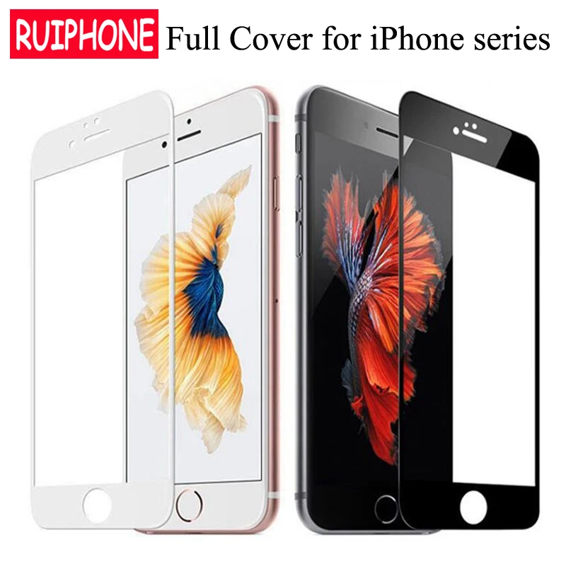 Закаленное стекло для iPhone 7 8 Plus 11 Pro Max с полным покрытием защитная пленка iphone 6 6s 5 5s