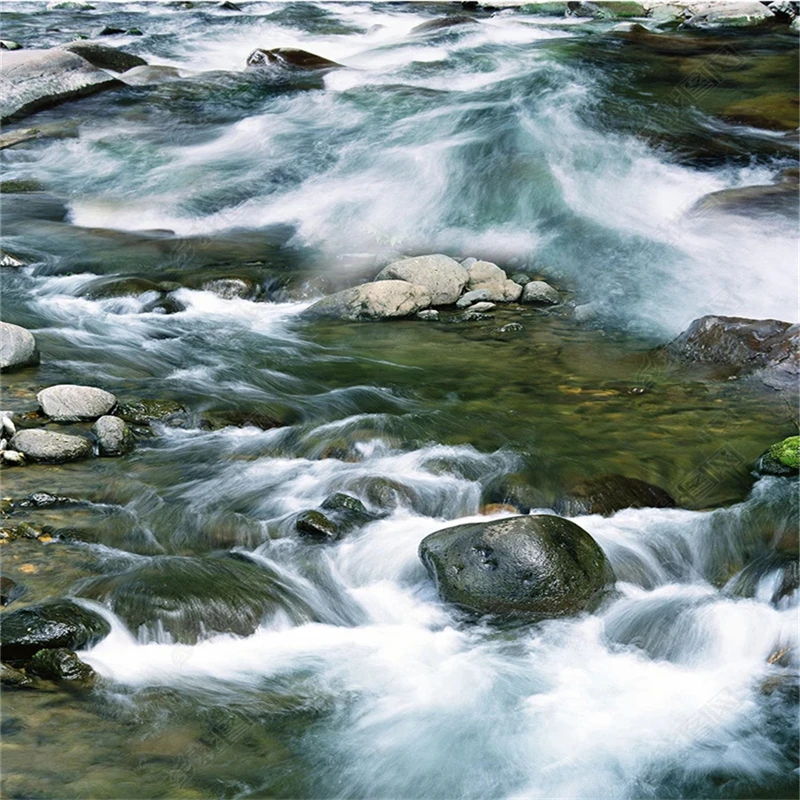 beibehang wallpapers for living room Vinyl wall Custom large stream river water stone bathroom 3D floor papers home decor | Обустройство
