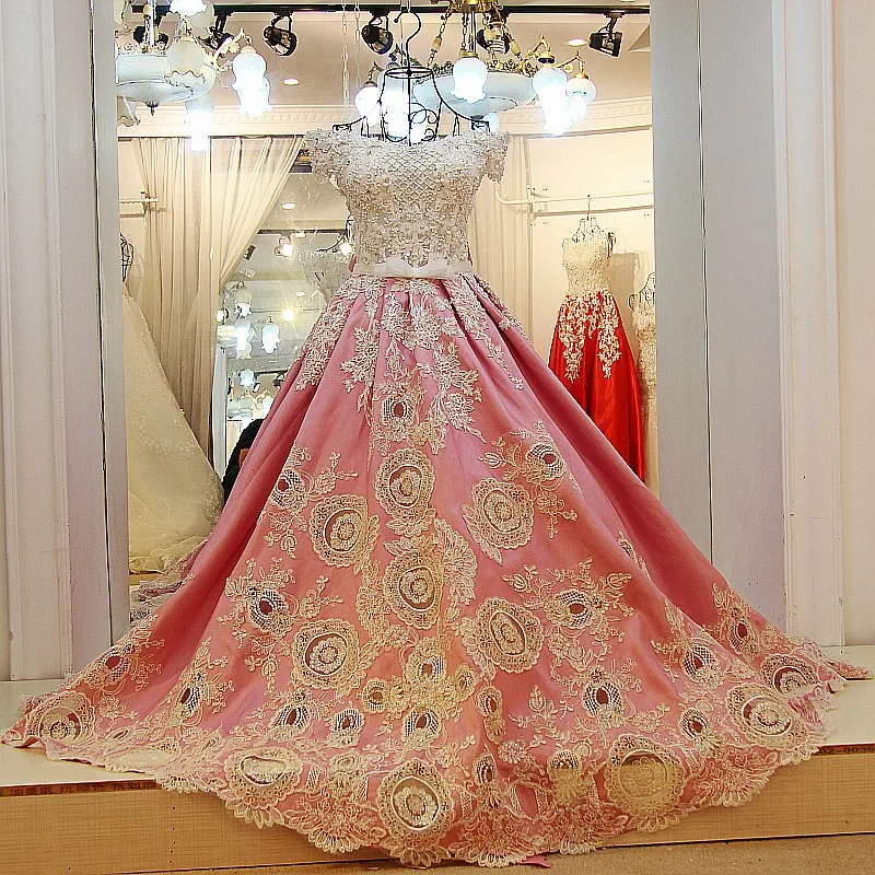 LS01547 арабские вечерние платья атласные аппликации кружевные бальное платье