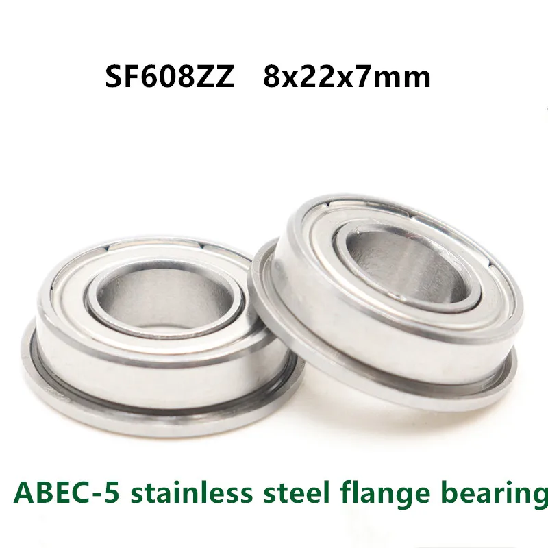 50 шт./лот ABEC 5 нержавеющая сталь фланцевый подшипник SF608ZZ 8*22*7 шариковые подшипники