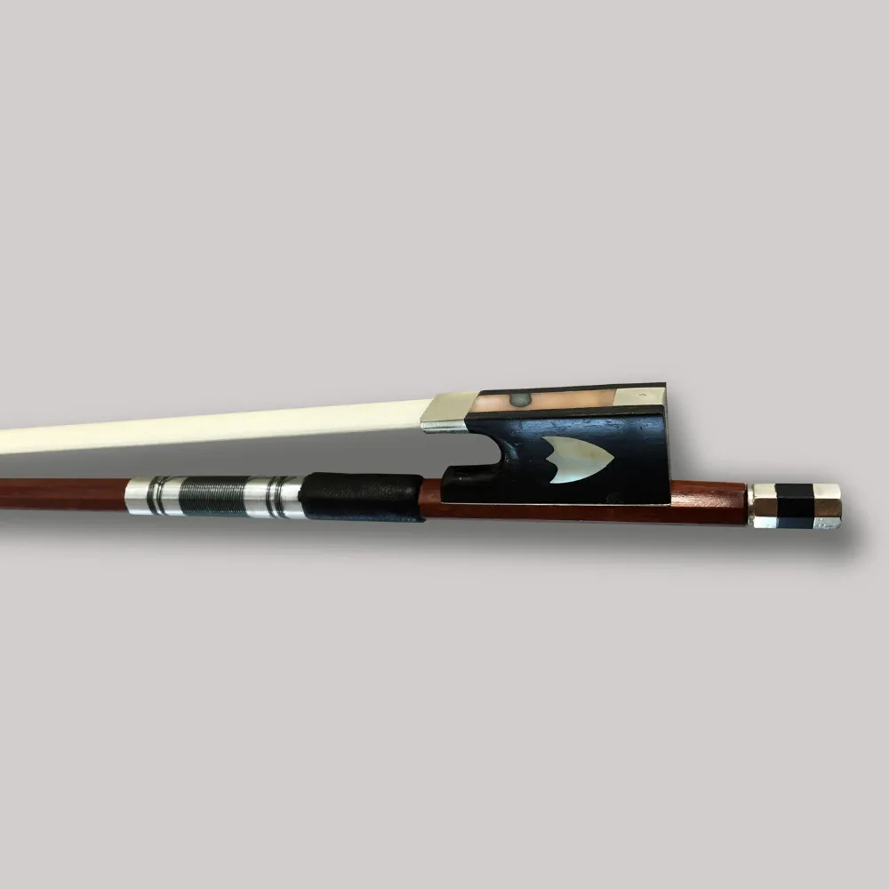 Brazil wood Exquisite 4/4 Violin Bow White Horse hair Violino High Grade Ebony Frog Colored Shell Fiddle Carved Shield | Спорт и