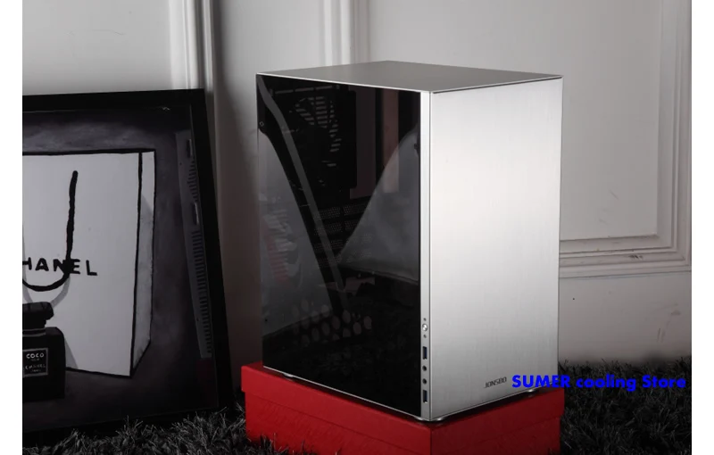 JONSBO C3 алюминиевое боковое полупрозрачное шасси, ITX HTPC мини шасси USB3.0, поддержка MATX плата питания Настольный comput чехол