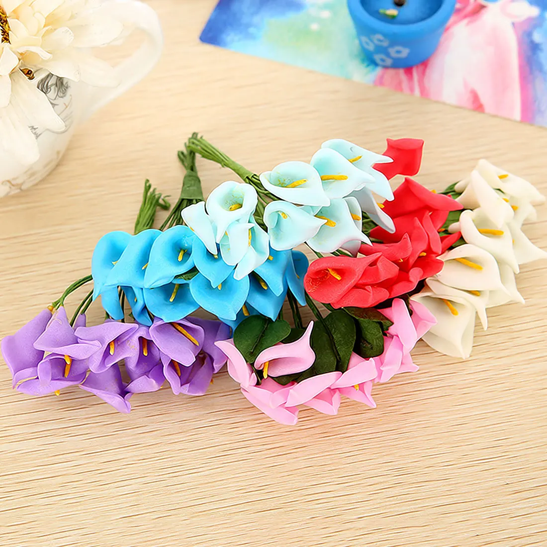 Calla lily flowers 144 шт (2 5 см/a) искусственные из ПЭ пены свадебные украшения коробки для