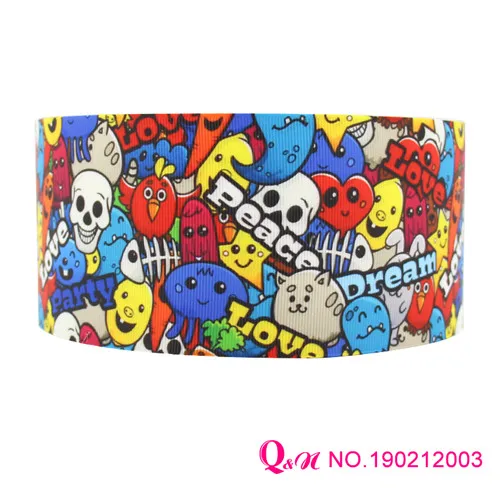 190212003 Q& N 16 мм 22 мм 25 мм 38 мм 50 мм 75 мм monster high корсажная лента с мультяшным принтом Свадебные аксессуары ручной работы материал - Цвет: 190212003