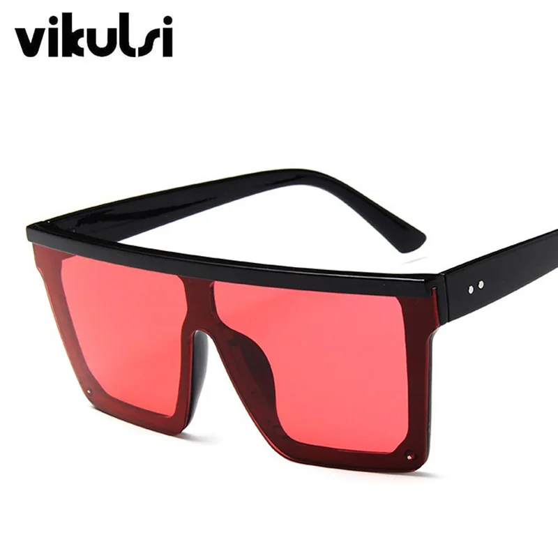 D881 black red Унисекс Мода Женские квадратные солнцезащитные очки для женщин негабаритные оттенки винтажные брендовые дизайнерские серебряные зеркальные солнцезащитные очки для женщин - Цвет линз: D881 black red