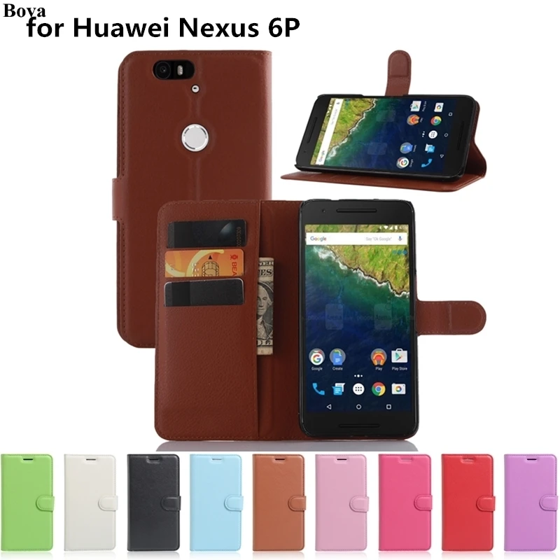 Кожаный флип чехол в стиле ретро для Huawei Nexus 6P защитный с отделениями денег