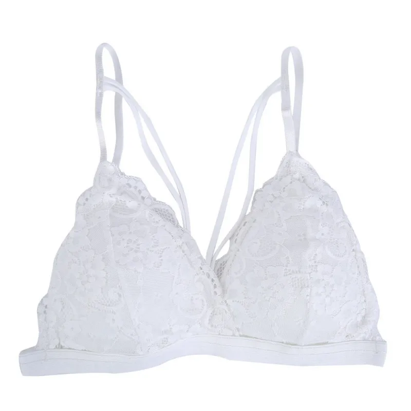 Лидер продаж Женский однотонный прозрачный кружевной треугольный бюстгальтер