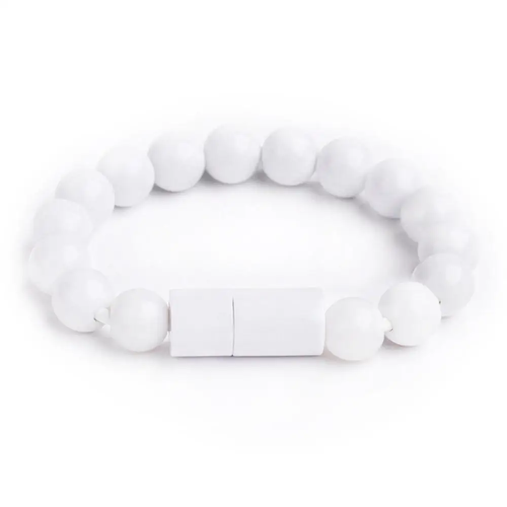 White USB кабель, браслет с бусинами, зарядное устройство для samsung Galaxy S7 S8 Plus iPhone X 5 6 6S 7 8 Plus для xiaomi mi 8 - Тип штекера: White