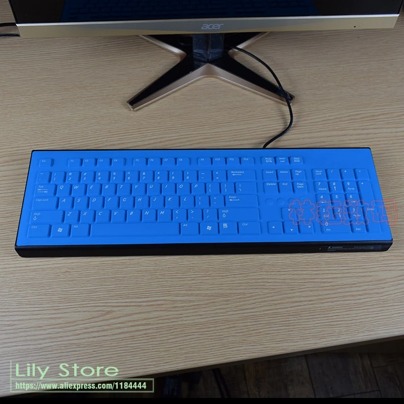 allblue Для Hp Compaq acer Pr1101U Настольный ПК Чехлы для клавиатуры водонепроницаемый пылезащитный Прозрачный чехол для клавиатуры защитная кожа - Цвет: allblue