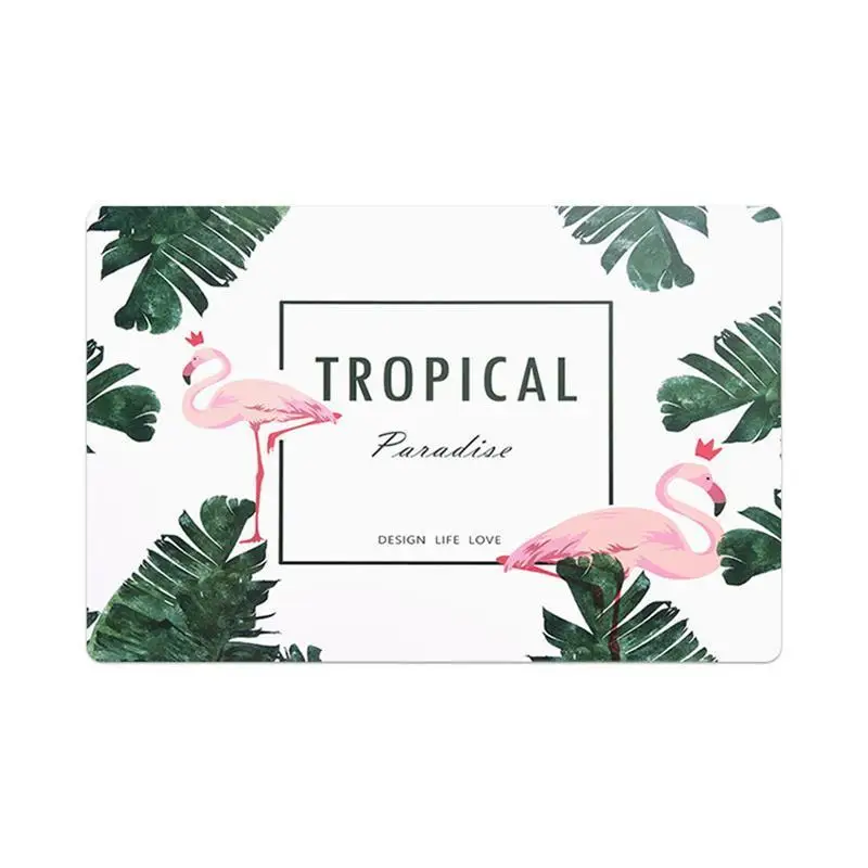 Waterproof Heat Insulation Oil Pads Flamingos Rectangle Placemat PP Dining Table Fashion Disc Bowl Pad Coasters | Дом и сад