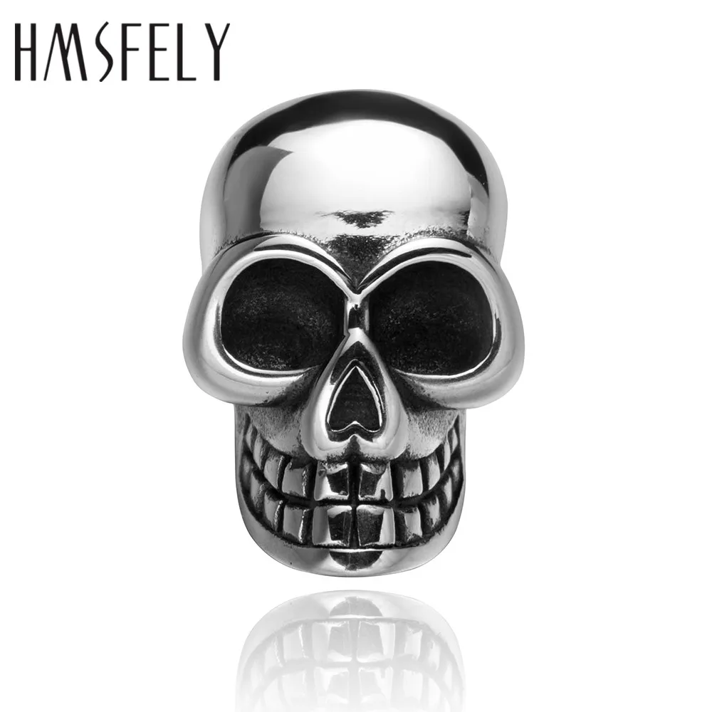 HMSFELY 316l из нержавеющей стали череп голова бусины аксессуары для DIY кожаный