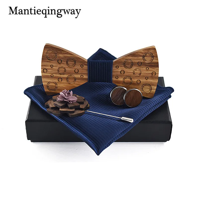 Mantieqingway деревянный галстук-бабочка банты для свадебной вечеринки галстуки