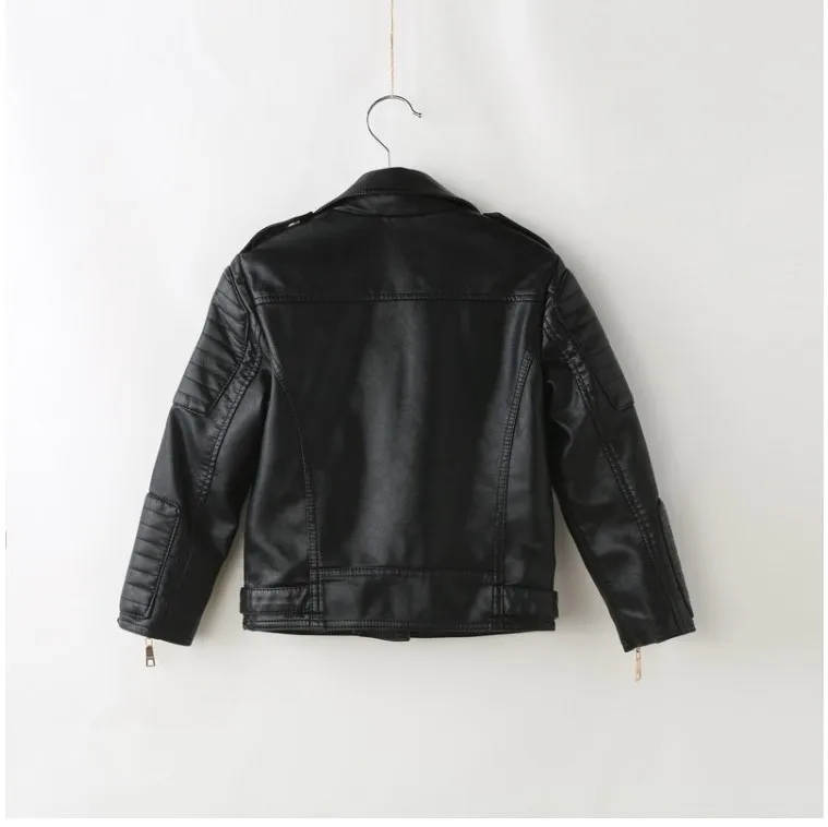 Демисезонная кожаная куртка для девочек кожаный пиджак мальчиков пальто из