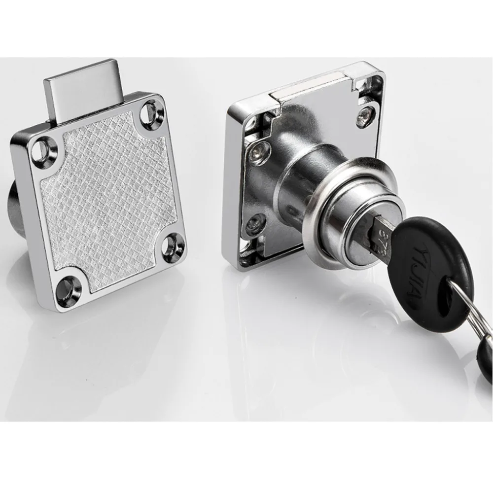 Цилиндр Серебряный тон Deadbolt замок ящика с 2 ключами для шкафа| |