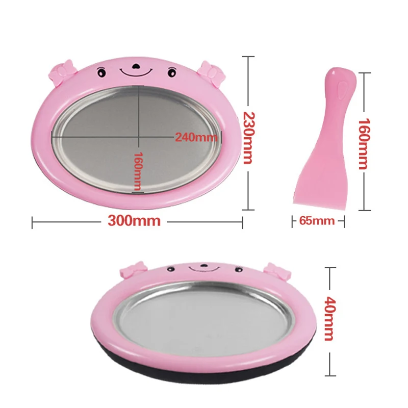 

Instant Ice Cream Maker Yogurt Sorbet Gelato Ice Roll DIY Maker Pan for Kids E2S